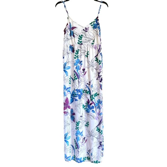 Tie Back Woven Maxi Maternity Dress Ingrid & Isabel White Floral Small - Picture 1 of 5